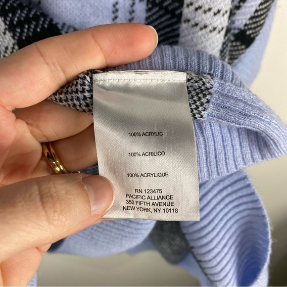 Jones New York Signature Plaid Flowy Full Zip Up Sweater Poncho Size Large/XL - Picture 5 of 6